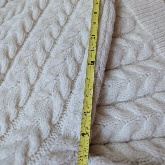 Faherty Frost Cable Knit Chunky Baby Alpaca Wool Made in Peru Coastal Sweater - Picture 12 of 12